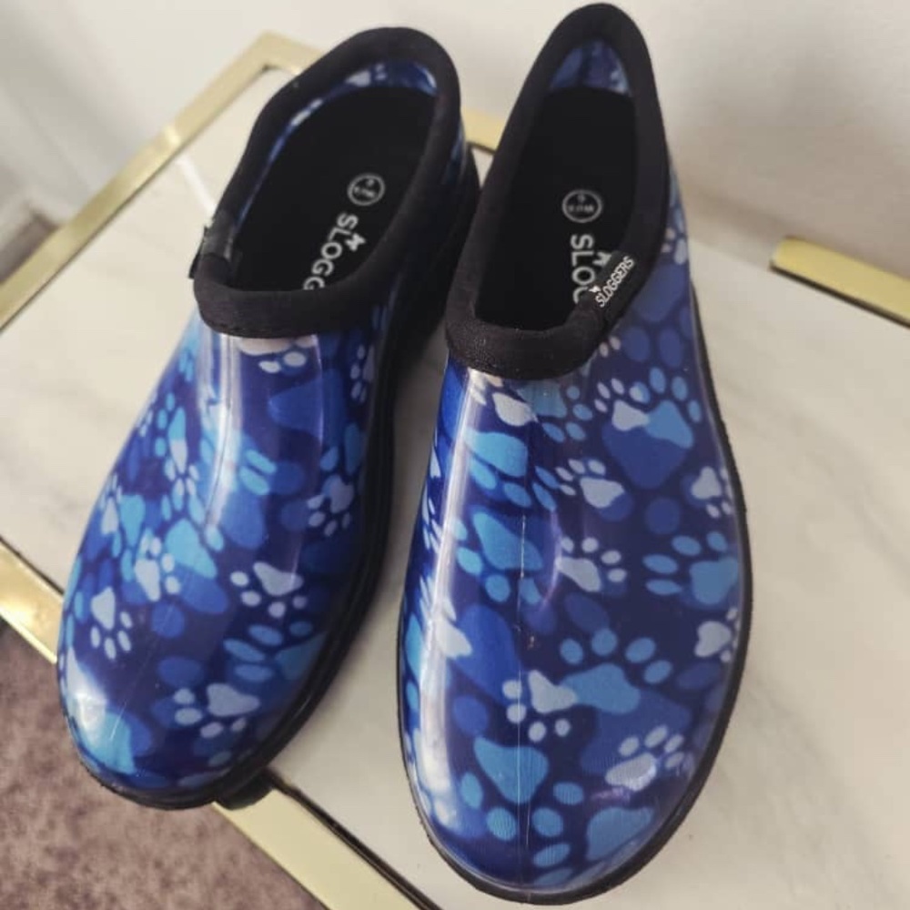 Moggen Sloggers Blue Rain Boots Garden Shoes Size 6
